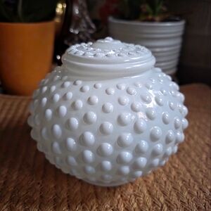 Vintage Hobnail Lamp Shade White 3" Fitter, Approximately 4" Height White
